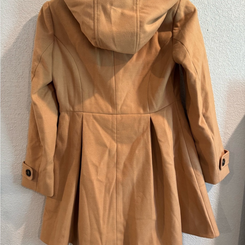 ASOS Women's Tan Hooded Duffle Coat 4 - Picture 3 of 5